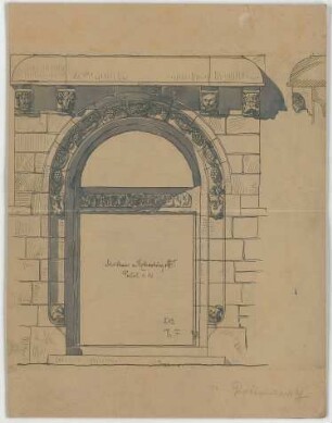 Fischer, Theodor; Rothenburg ob der Tauber; Schule - Portal (Ansicht)