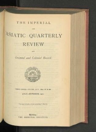 3.Ser. Vol. 32.1911, July-October, Nos. 63-64: The imperial and Asiatic quarterly review