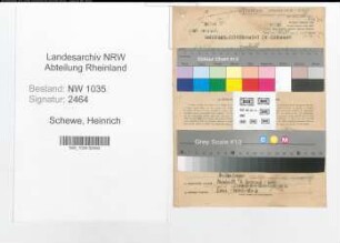 Entnazifizierung Heinrich Schewe , geb. 13.07.1908 (Kaufmaennischer Angestellter)