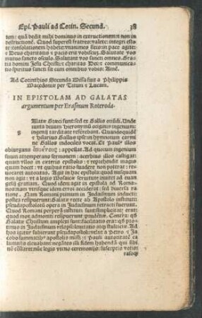 In Epistolam Ad Galatas argumentum ...