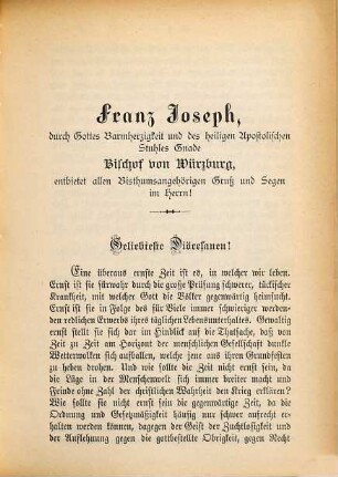 Hirtenbriefe : (von Würzburg), 1890