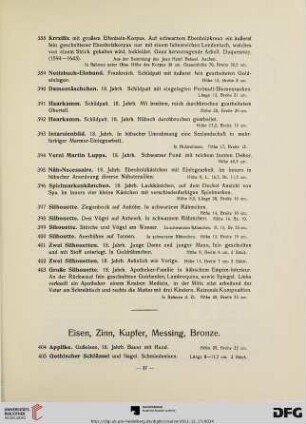 Eisen, Zinn, Kupfer, Messing, Bronze (Nr. 404-552)