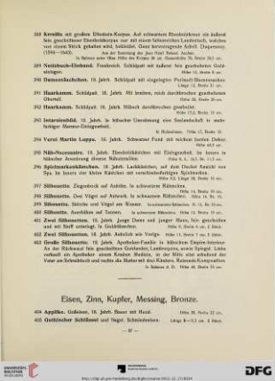 Eisen, Zinn, Kupfer, Messing, Bronze (Nr. 404-552)