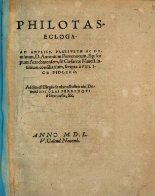 Philotas ecloga