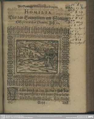Homilia Uber das Evangelium am Sontage Misericordias Domini, Joh. 10.