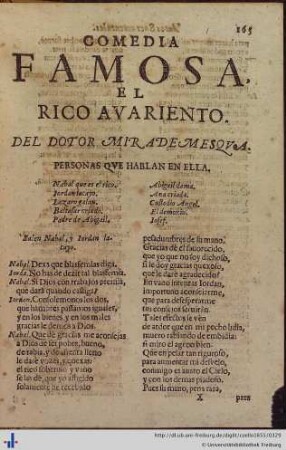 Comedia famosa del Rico avariento.