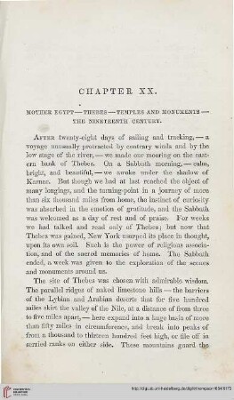 Chapter XX: Mother Egypt – Thebes – Temples and monuments – The nineteenth century