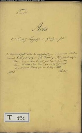 Troost, M., Rittergutsbesitzer in Hornoldendorf - Vormundschaft über die nachgelassenen minderjährigen Kinder Johann Kaspar Max Troost, Anna Elisabeth Lucie Troost, Eva Martha Troost
