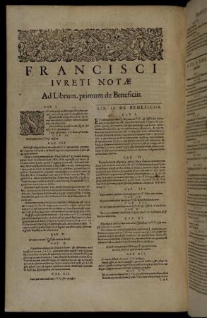 Francisci Iureti Notæ Ad Librum primum de Beneficiis.
