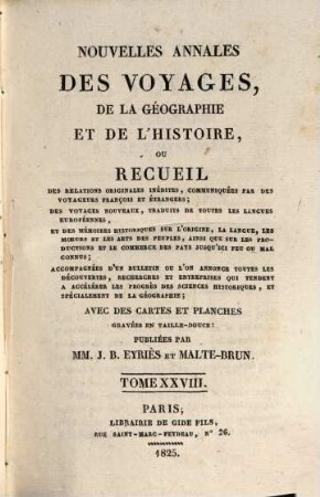 Nouvelles annales des voyages, 28. 1825
