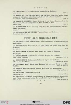 Textilien, Mobiliar etc. (Nr. 198-231)