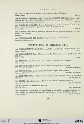 Textilien, Mobiliar etc. (Nr. 198-231)