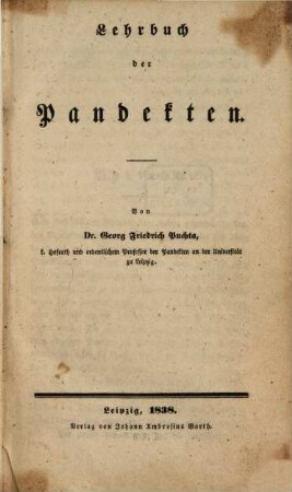 Lehrbuch der Pandekten