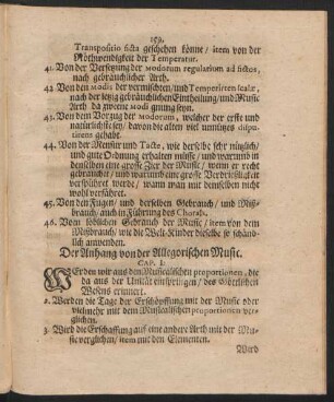 Der Anhang von der Allegorischen Music.