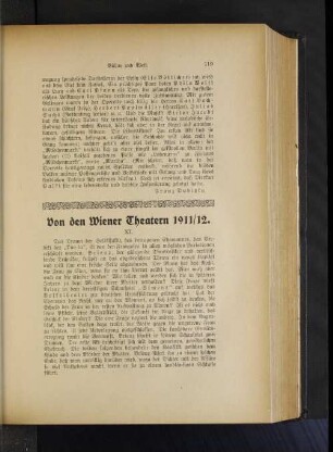Von den Wiener Theatern 1911/12