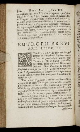 Eutropii Breviarii Liber II.