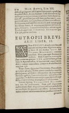 Eutropii Breviarii Liber II.