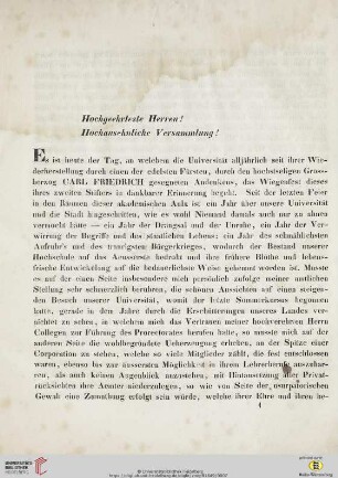 Hochgeehrteste Herren ! Hochansehnliche Versammlung !