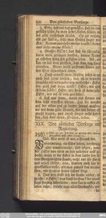 XIX. Von göttlicher Vorsorge und Regierung.