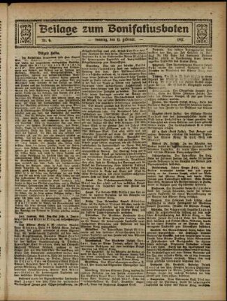 Zweite Ausgabe vom Sonntag, den 11. Februar 1917.
