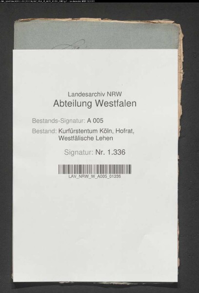 Belehnung des Ferdinand Josef von Wrede zu Melschede mit dem unteren Haus und der Mühle zu Melschede, sowie mit dem Bispinghof zu Westönnen