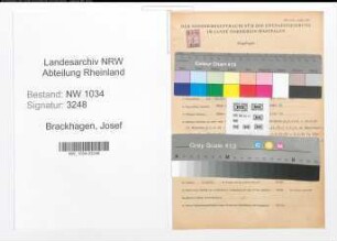 Entnazifizierung Josef Brackhagen , geb. 10.01.1912 (Stabsfeldwebel)