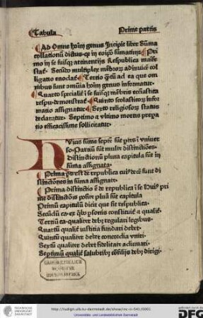 Tabula prime partis.