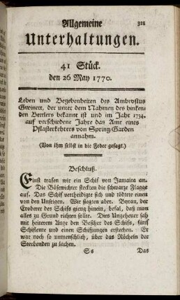 41 Stück. den 26 May 1770.