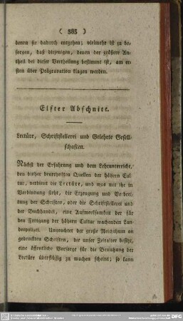 Elfter Abschnitt. Lectüre, Schriftstellerei und Gelehrte Gesellschaften