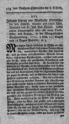 Sittenlehre der heiligen Schrift. T.9.