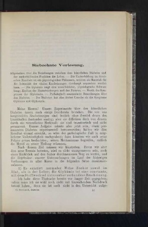 Siebzehnte Vorlesung.