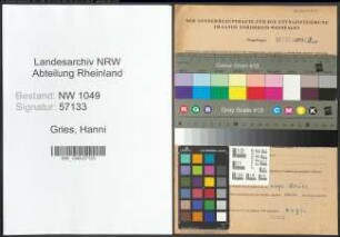 Entnazifizierung Hanni Gries , geb. 04.02.1907 ()