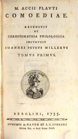 M. Accii Plavti Comoediae, Tomvs Primus