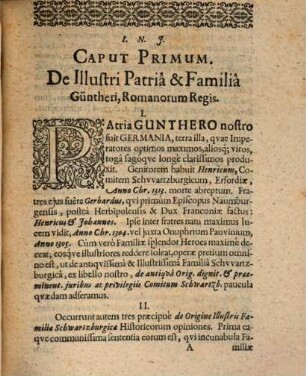 Guntherus Schwartzburgicus, Imperator Romanus, discursu historico breviter exhibitus : Discursu Historico breviter exhibitus