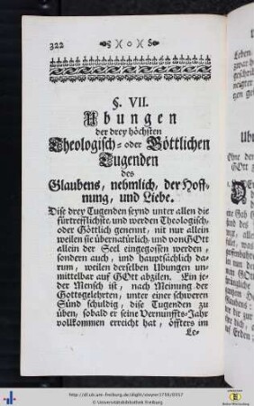 Übungen der drey höchsten Theologisch- oder Göttlichen Tugenden des Glaubens...