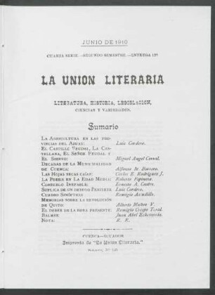 Entrega 12, Febrero de 1910