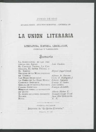 Entrega 12, Febrero de 1910