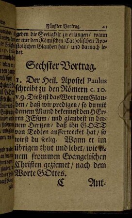 Sechster Vortrag.
