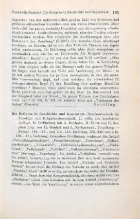 185-187 [Rezension] Die Religion in Geschichte und Gegenwart