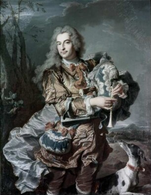 Gaspard von Gueidan den Dudelsack spielend