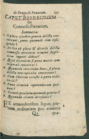 Caput Duodecimum De Concursu Poenarum.
