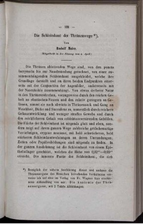 Die Schleimhaut der Thränenwege.