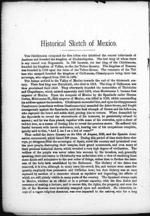 Historical sketch of Mexico.