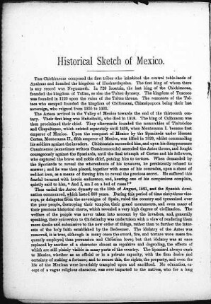 Historical sketch of Mexico.