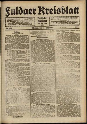 Ausgabe vom Montag, den 15. Dezember 1919.