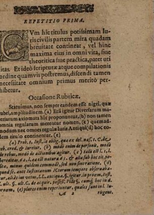 Repetitionvm Scholarum publicarum, Quas habuit Iacobus Schröter ... De Diversis Regvlis Ivris Antiqvi ..., Prima