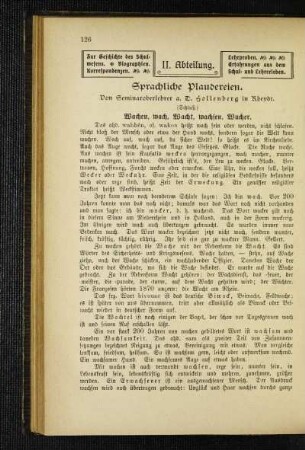 Sprachliche Plaudereien : (Schluß)