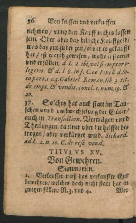 Titulus XV. Von Gewehren.