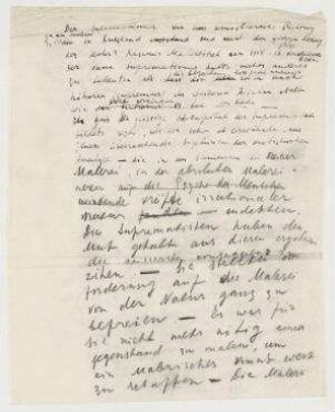 [Der Suprematismus war eine künstlerische Richtung in der Malerei..]. Unveröffentlichter Text (deutsch) über Suprematismus