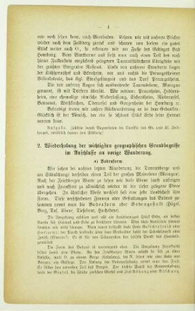 2. Wiederholung der wichtigsten geographischen Grundbegriffe im Anschlusse an vorige Wanderung